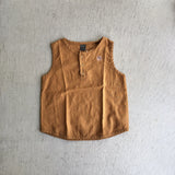 【hamomisi】Linen front button tank(100~150)