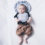 【Niva】コットンリネンbaby刺繍スタイ／Cotton Linen baby bib