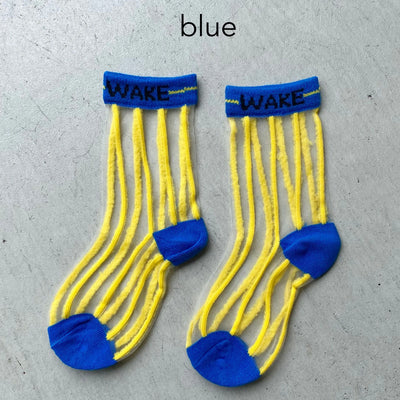 【hamomisi】sheer stripe socks