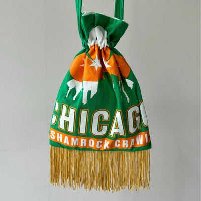 【hamomisi】Remake fringe drawstring bag