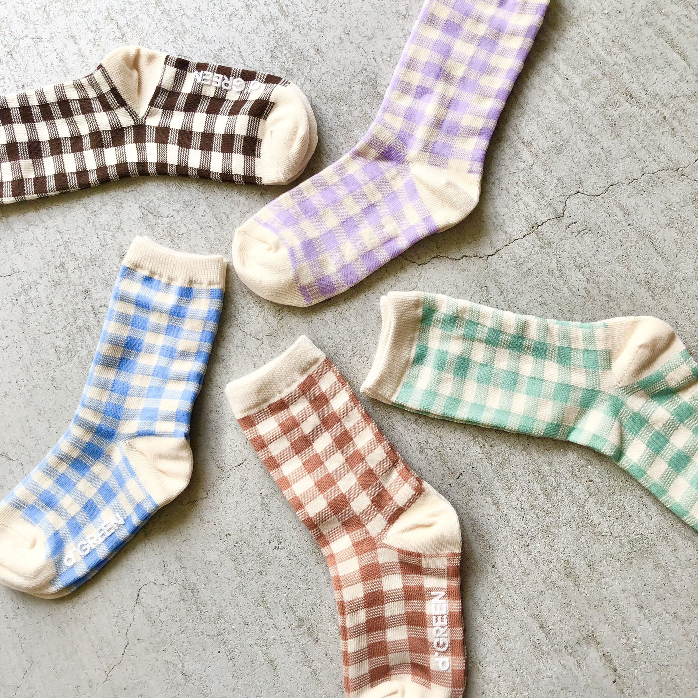 【hamomisi】natural check socks dig