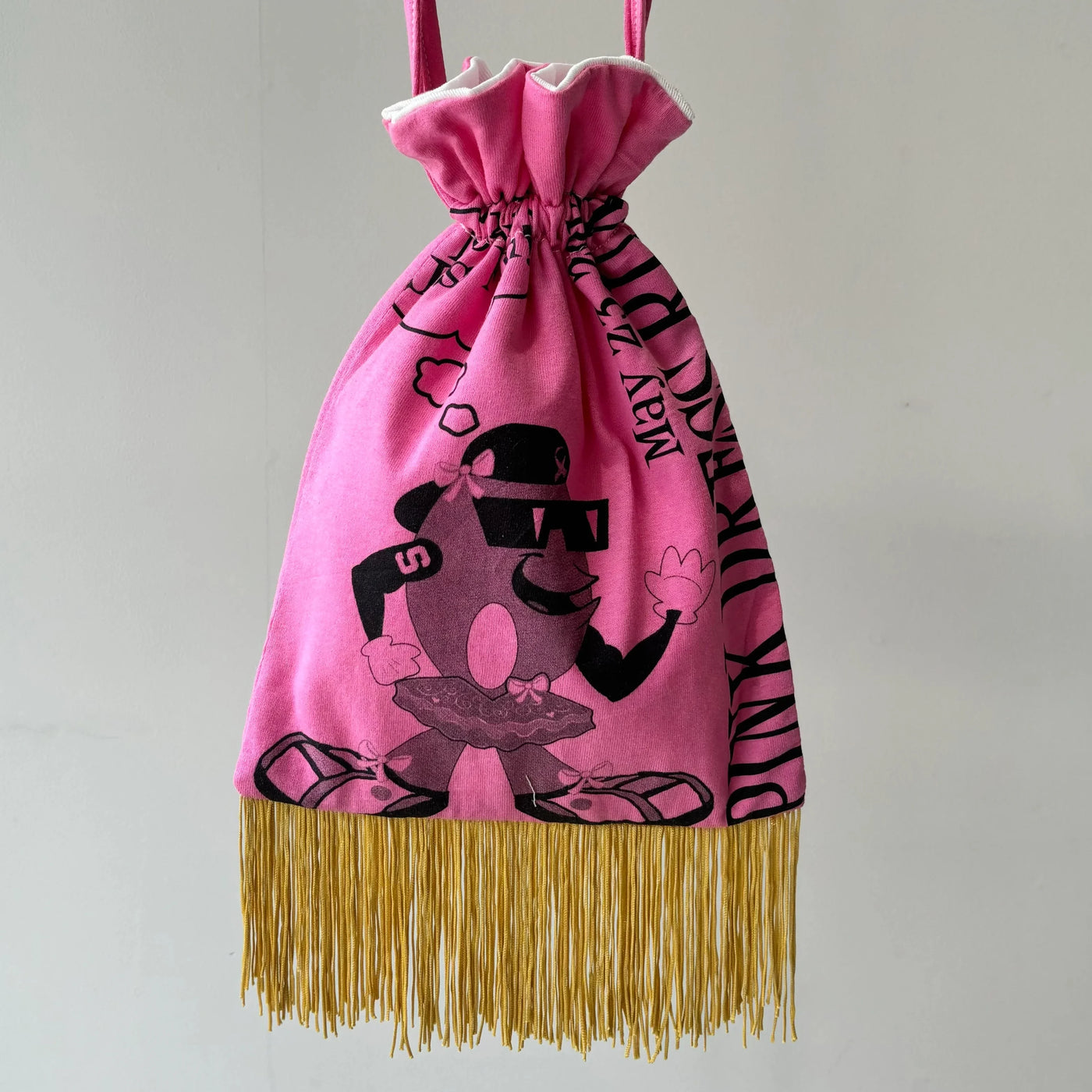 【hamomisi】Remake fringe drawstring bag