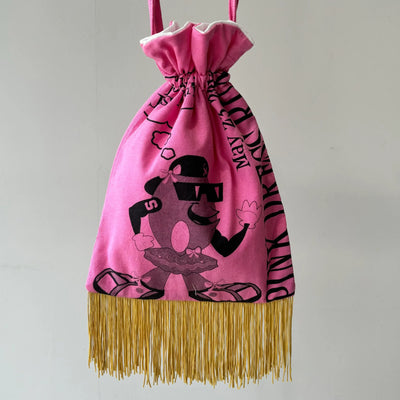 【hamomisi】Remake fringe drawstring bag