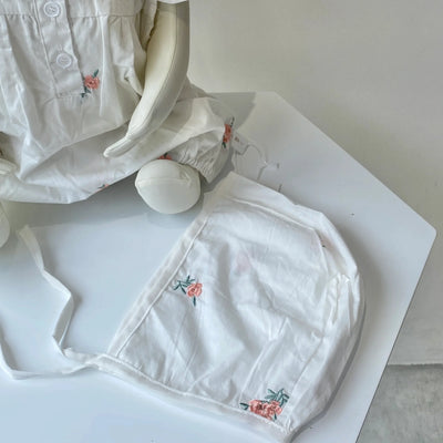 【hamomisi】Floral embroidered rompers(80.90)