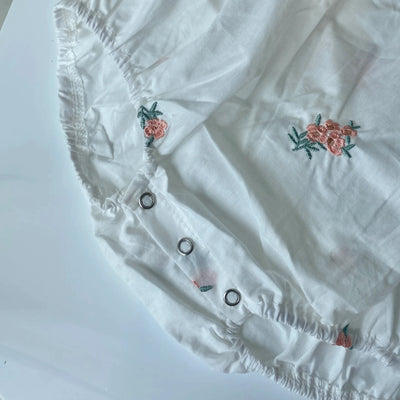 【hamomisi】Floral embroidered rompers(80.90)