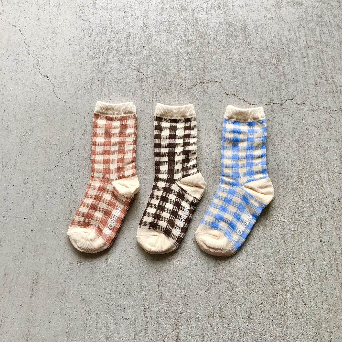 【hamomisi】natural check socks dig