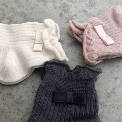 【hamomisi】Grosgrain Ribbon Shot Socks