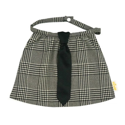 【Niva】グレンチェックボディのシックなネクタイ付きスタイ