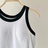 【ハモミシノオトナフク】Bicolor American sleeve tank top