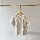 【hamomisi】Roll collar border T-shirt(110.120)