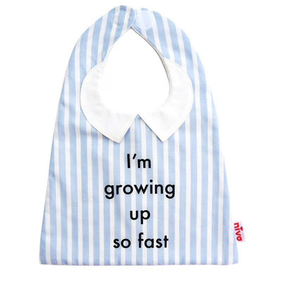 【Niva】襟付きストライプシャツ風スタイ／Bold print bib（2色展開）