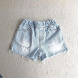 【hamomisi】Damage Denim shorts(90~120)