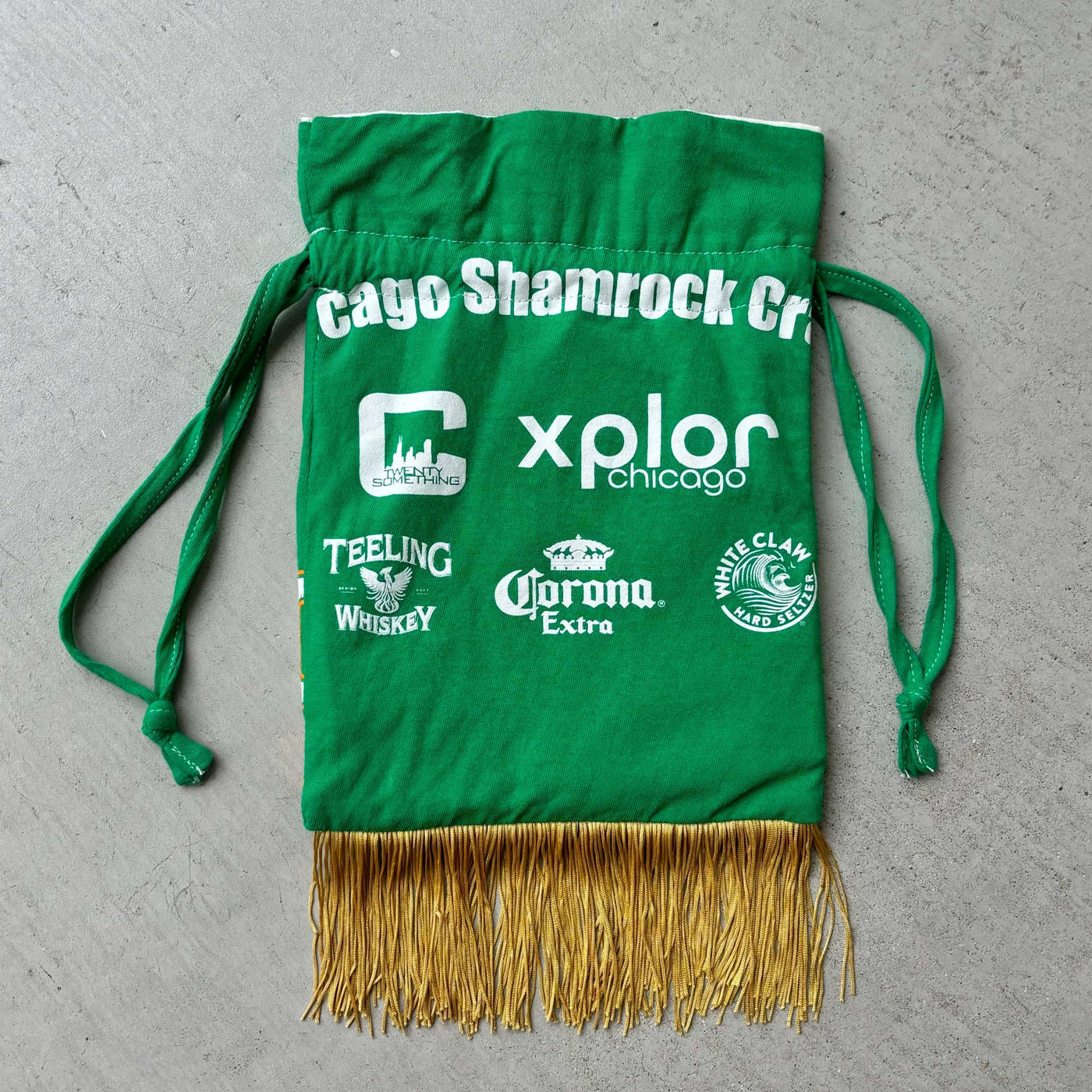 【hamomisi】Remake fringe drawstring bag