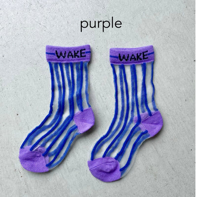 【hamomisi】sheer stripe socks