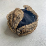 【hamomisi】Melton fur flight cap