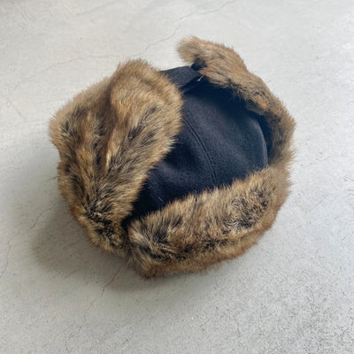 【hamomisi】Melton fur flight cap