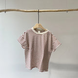 【hamomisi】Roll collar border T-shirt(110.120)