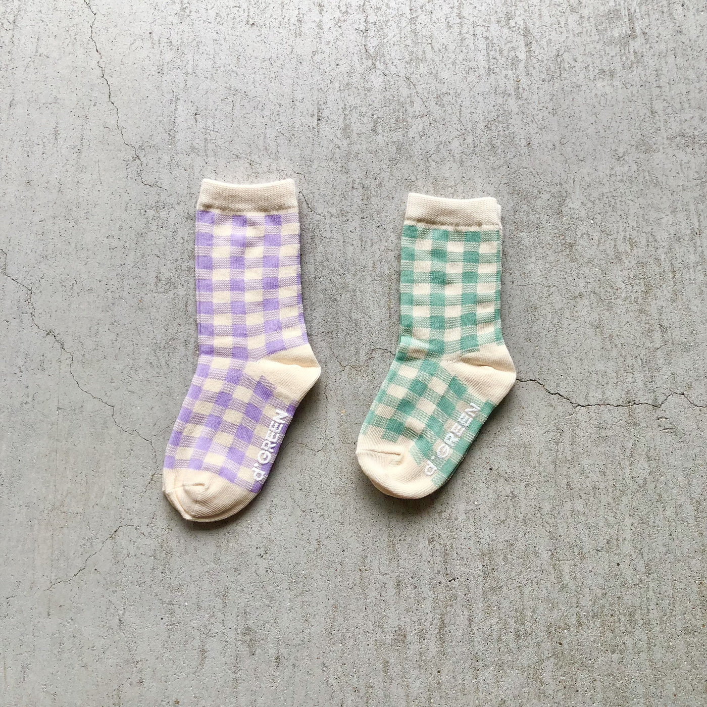 【hamomisi】natural check socks dig