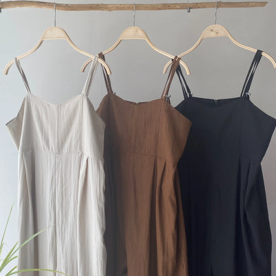【ハモミシノオトナフク】Linen-like bustier-style salopette