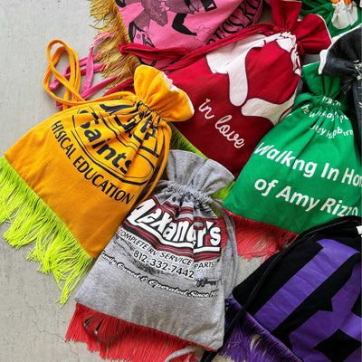 【hamomisi】Remake fringe drawstring bag