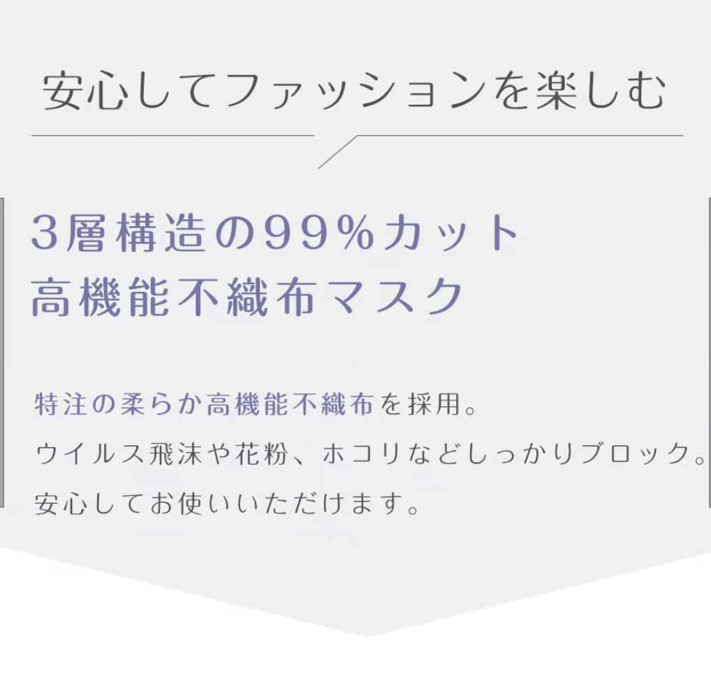 【hamomisi】立体不織布マスク　バイカラータイプ（10枚ずつ個包装） 20枚入