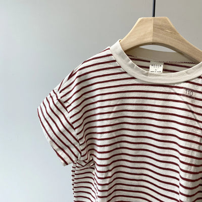 【hamomisi】Roll collar border T-shirt(110.120)