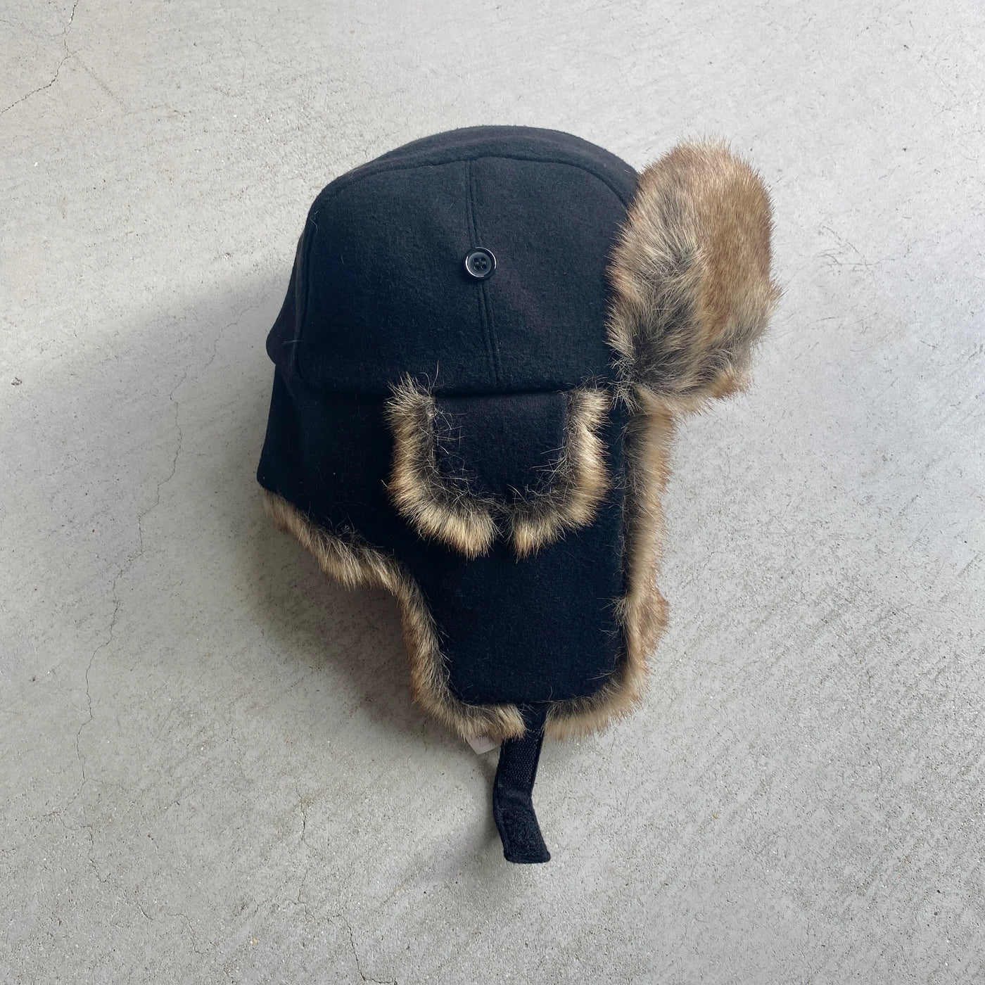 【hamomisi】Melton fur flight cap