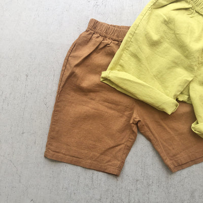 【hamomisi】Linen short pants(110~150)