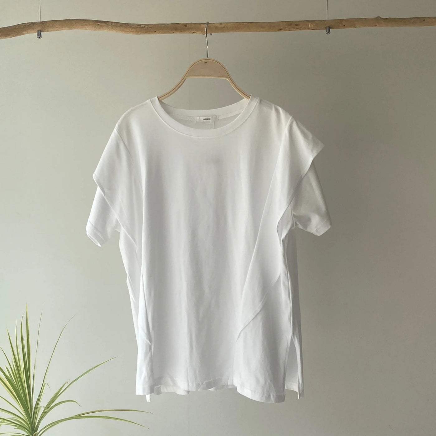 【ハモミシノオトナフク】Side frill T-shirt