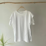 【ハモミシノオトナフク】Side frill T-shirt