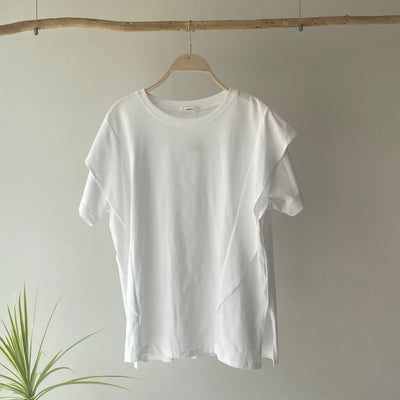 【ハモミシノオトナフク】Side frill T-shirt