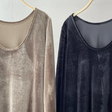 【ハモミシノオトナフク】Velour back open OP