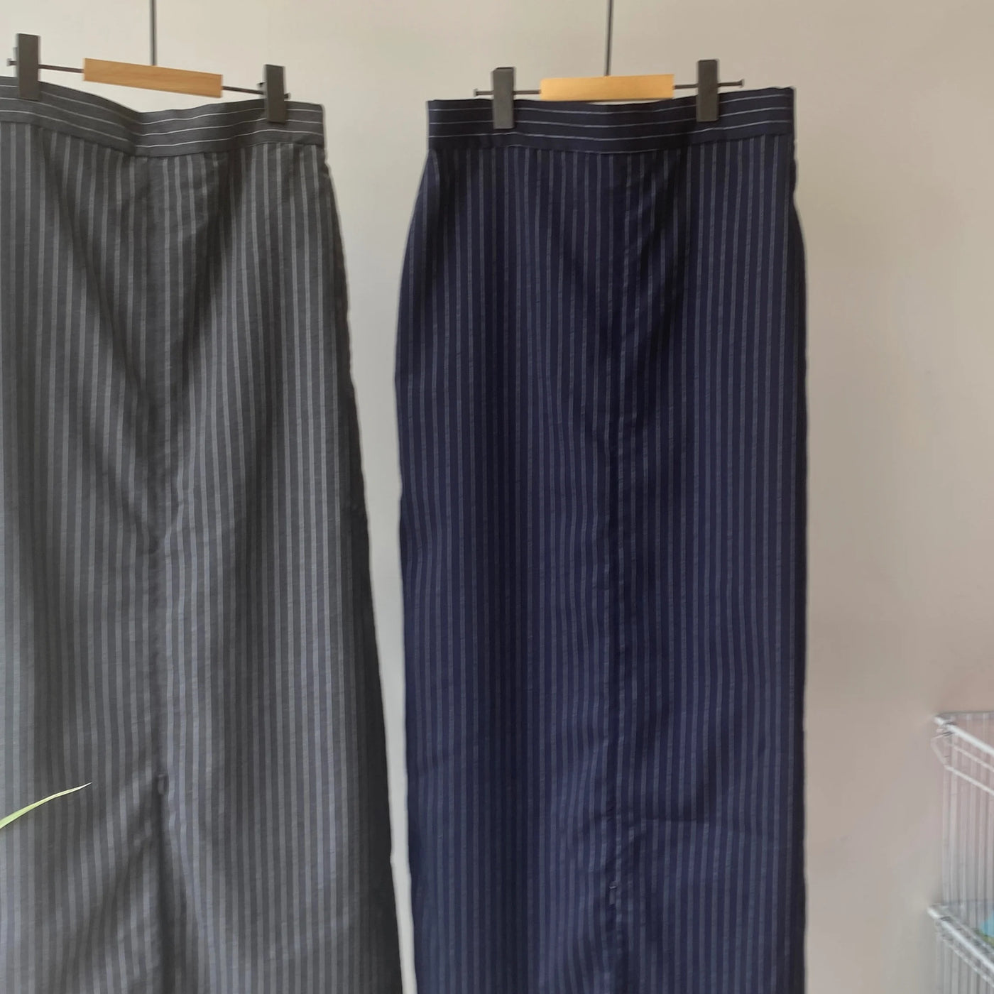 【ハモミシノオトナフク】Striped straight skirt