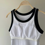 【ハモミシノオトナフク】Bicolor American sleeve tank top