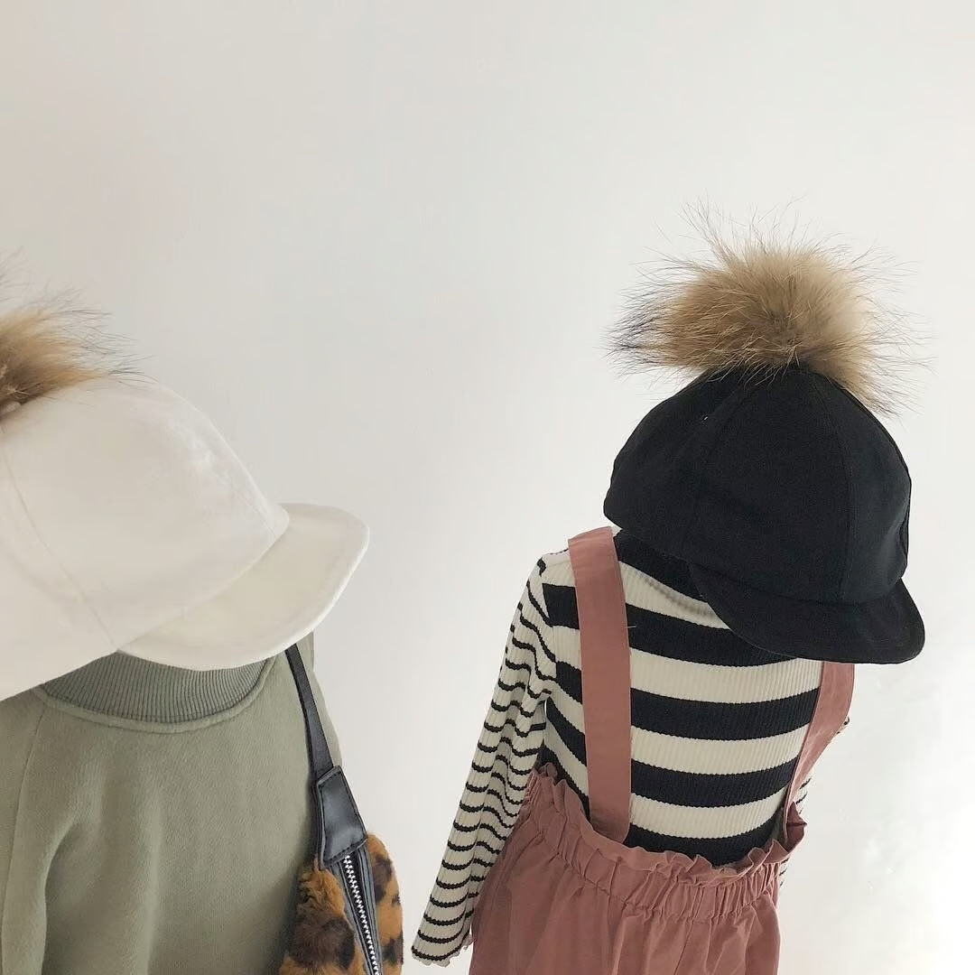 【hamomisi】beret bo taro fur cap(52~59cm)