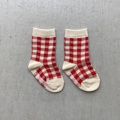 【hamomisi】vivid check socks dig
