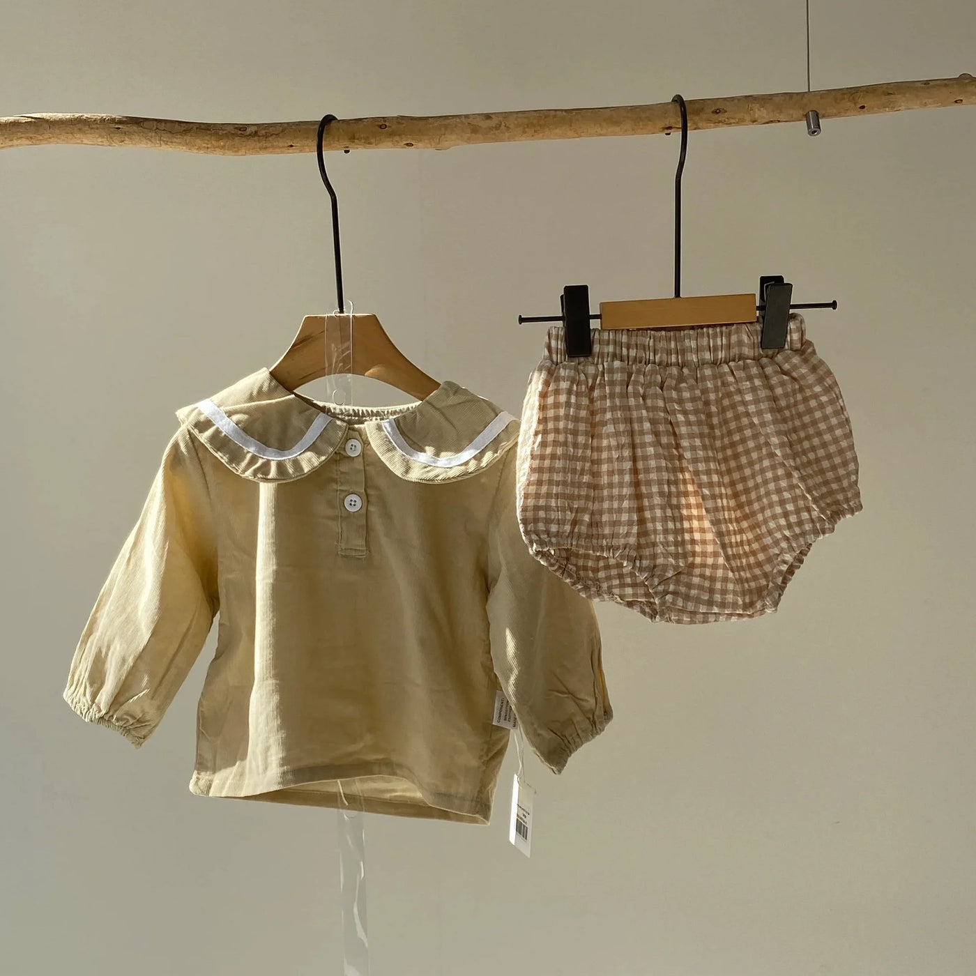 【hamomisi】Checkered pants set(73~90)