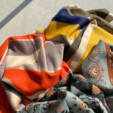 【ハモミシノオトナフク】Reversible geometric print stole