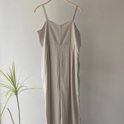 【ハモミシノオトナフク】Linen-like bustier-style salopette