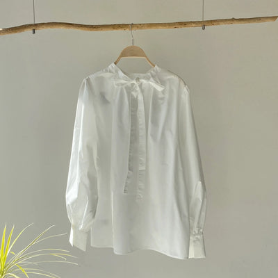 【ハモミシノオトナフク】2WAY Volume Sleeve Slim Bowtie Blouse