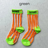 【hamomisi】sheer stripe socks
