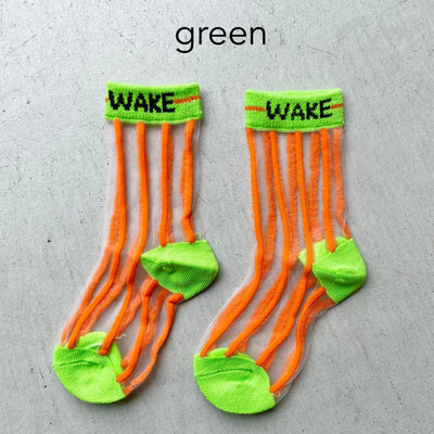 【hamomisi】sheer stripe socks
