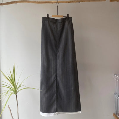 【ハモミシノオトナフク】Striped straight skirt