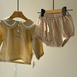 【hamomisi】Checkered pants set(73~90)