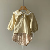 【hamomisi】Checkered pants set(73~90)