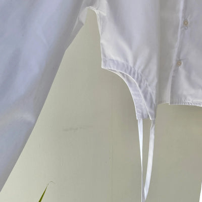 【ハモミシノオトナフク】Side gathered cropped shirt