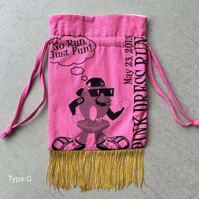 【hamomisi】Remake fringe drawstring bag