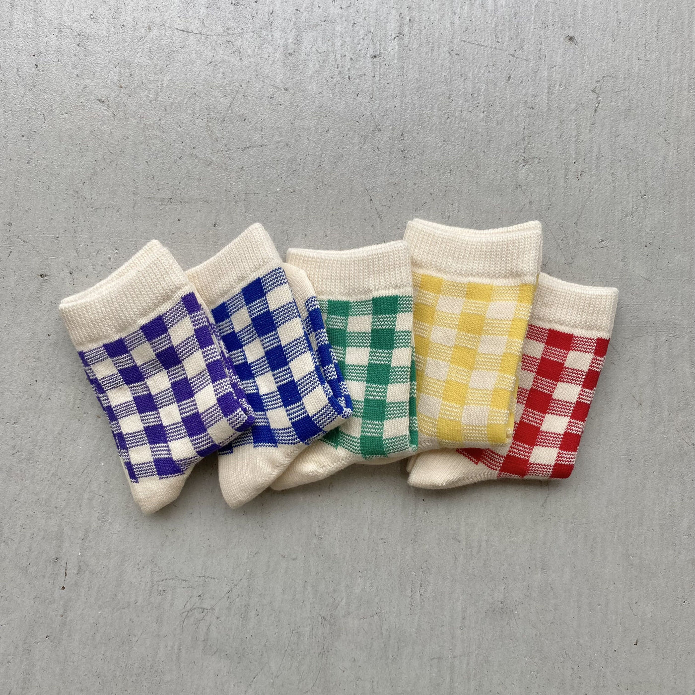 【hamomisi】vivid check socks dig