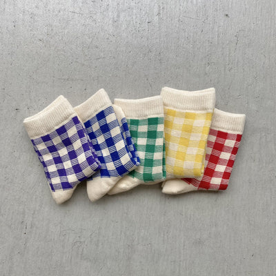 【hamomisi】vivid check socks dig