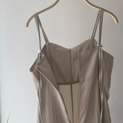 【ハモミシノオトナフク】Linen-like bustier-style salopette